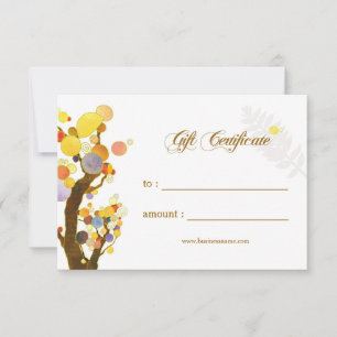 Carte Art Nouveau Arbres Business Certificat Cadeau Entr