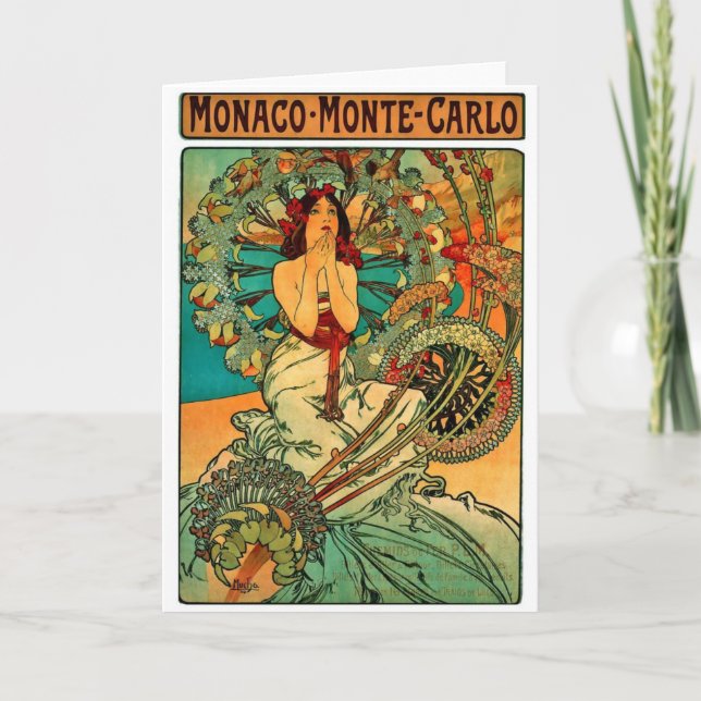 Carte Art Nouveau du Monaco Monte Carlo (Devant)