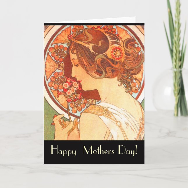 Carte Art Nouveau Lady Mothers Day Card (Devant)