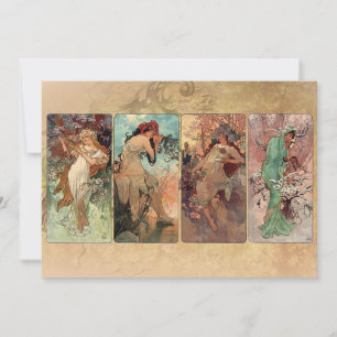 Carte Art Nouveau Les Quatre Saisons