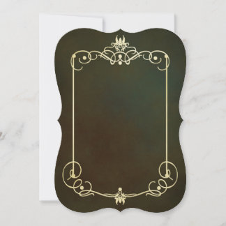 Carte Art nouveau, or, turquoise foncé, Victorien, maria