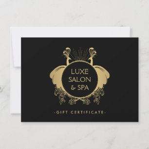 Carte Art Nouveau Peacocks Certificat cadeau or/noir
