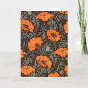 Carte Art Nouveau "Poppies de campagne"