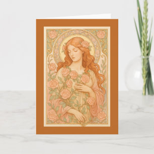 Carte Art Nouveau Rose Maiden