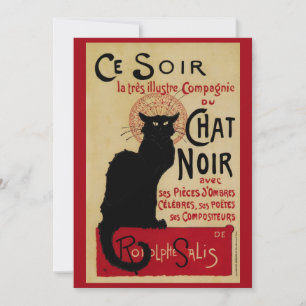 Carte Art Nouveau vintage, Ce Soir Conversation Noir Cha