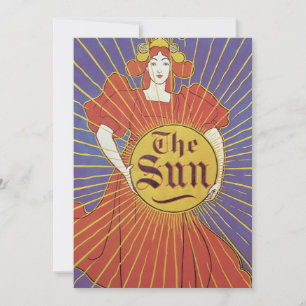Carte Art Nouveau vintage, Journal New York Sun