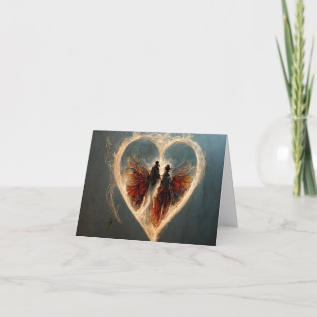 Carte Art numérique de cœur d'amour Steam Punk (Devant)