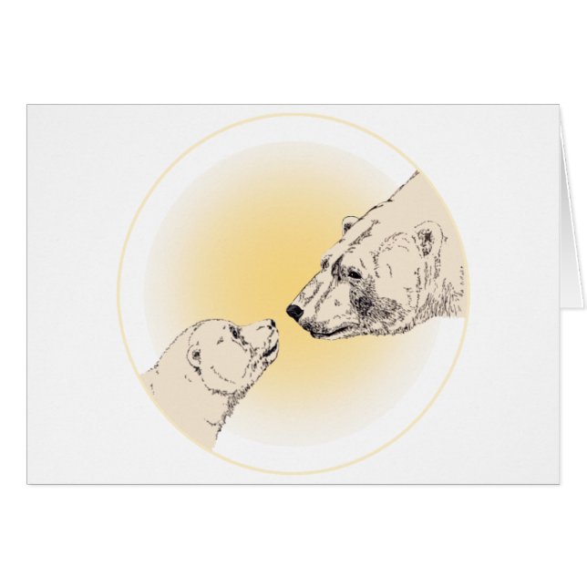Carte Art Ours Polaire & Cartes De Cuisson Ours Fa (Devant horizontal)