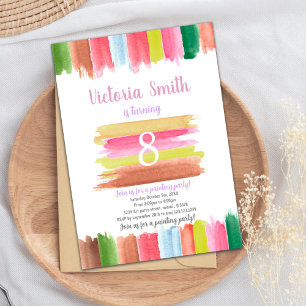 Carte Art Party pour enfants modifiable avec desig