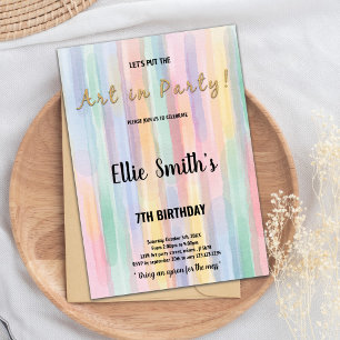 Carte Art Party pour enfants modifiable avec pince