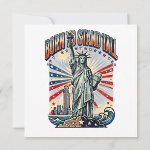 Carte Art Patriotique Né pour Se Tenir Fier