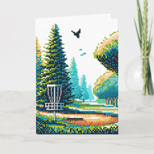 Carte Art Pixel de Disk Golf   Joyeux anniversaire