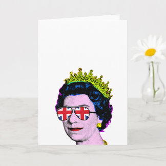 Carte Art Pop Moderne Amusant Sa Majesté la Reine avec d