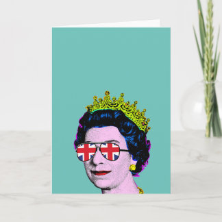 Carte Art Pop Moderne Amusant SM la Reine en lunettes Un