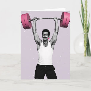 Carte Art Pop Rose Homme Fort