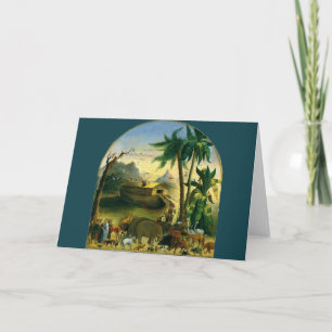 Carte Art populaire victorien vintage, Arche de Noé par