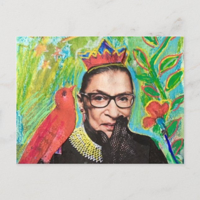 Carte Art Post RVB Ruth Gader Ginsburg et Bird (Devant)