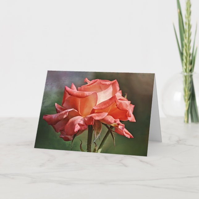 Carte Art Rose orange Artsy Peach (Devant)