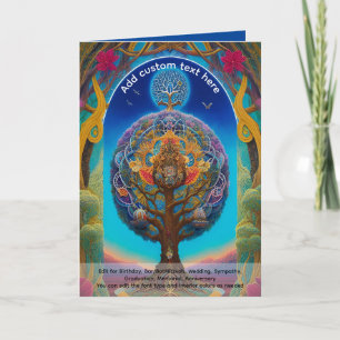 Carte Art sacré Arbre mystique de la vie Rêveur spiritue