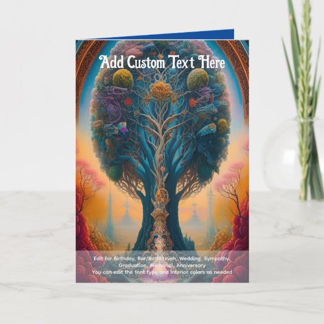 Carte Art sacré Arbre mystique de la vie Rêveur spiritue (Devant)