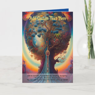 Carte Art sacré Arbre mystique de la vie Rêveur spiritue