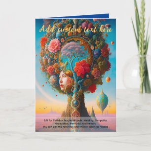 Carte Art sacré Arbre mystique de la vie Rêveur spiritue