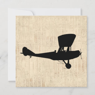 Carte Art Silhouette d'avion antique