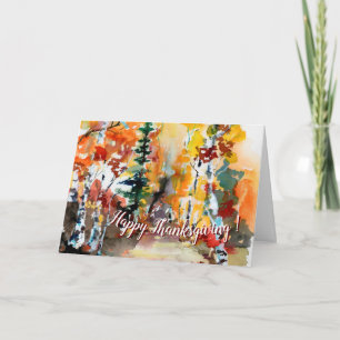 Carte Art traditionnel Thanksgiving Autumn Watercolor