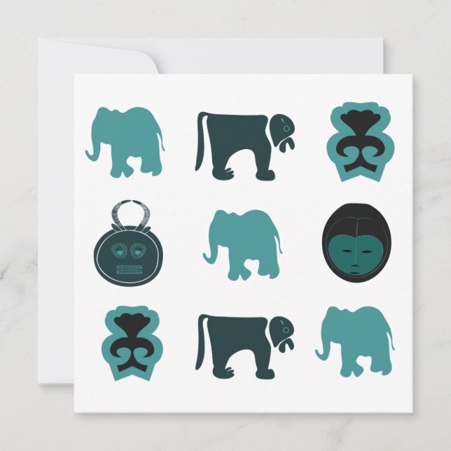 Carte art tribal africain Abstrait (Devant)