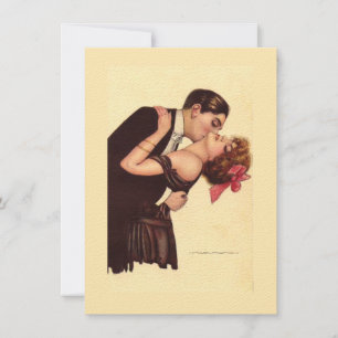Carte Art vintage ~ Couple romantique embelli