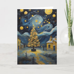 Carte Art Vintage de Noël inspiré par Van Gogh