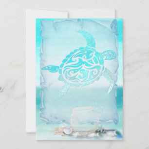 Carte Art Watercolor de la tortue de plage