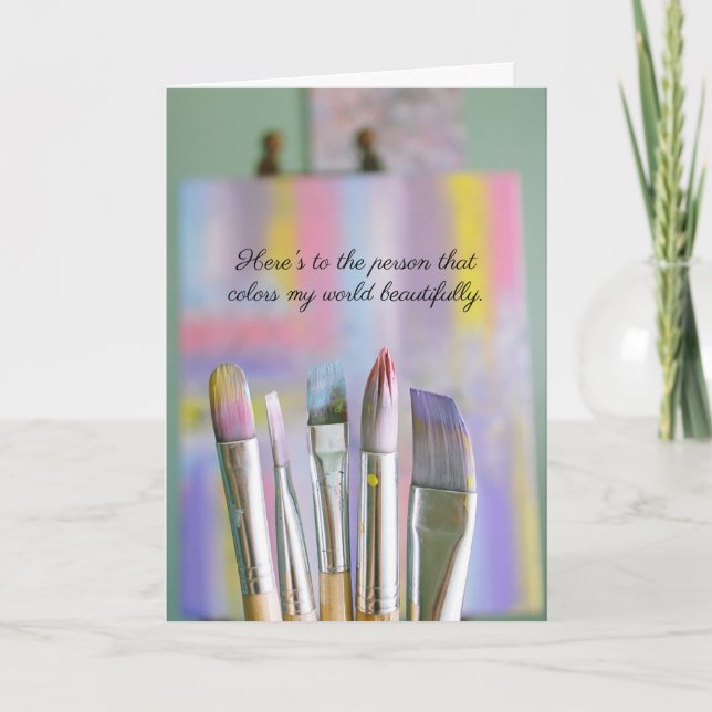 Carte Artiste Acrylique Huiles Peintre Art Lover Anniver (Devant)