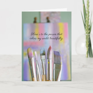 Carte Artiste Acrylique Huiles Peintre Art Lover Anniver