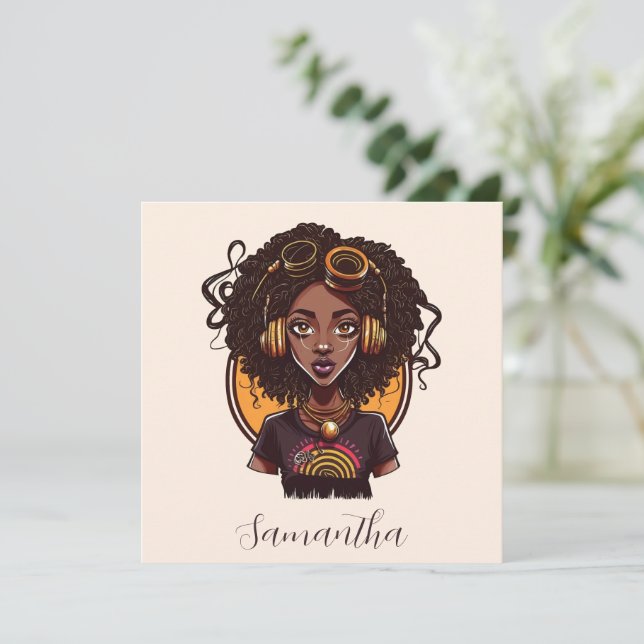 Carte Artiste Afro femme (Debout devant)