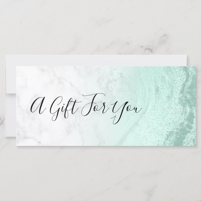 Carte Artiste de maquillage moderne en marbre vert menth (Devant)