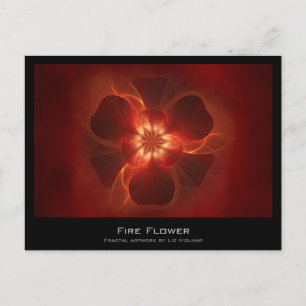 Carte Artiste Fractée Fleur Feu