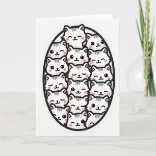 Carte artistique à motif de chats mignons