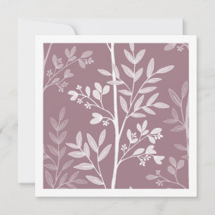 Carte artistique à silhouette florale mauve rose p
