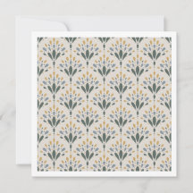 Carte artistique Art Déco élégante à éventails flo