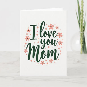 Carte artistique avec le texte « Je t'aime maman »