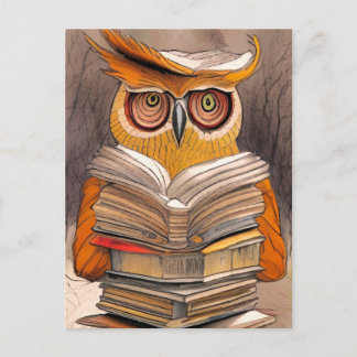 Carte artistique - Lecture de hibou