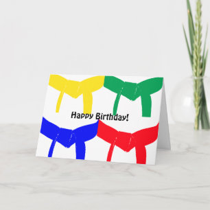 Carte Arts martiaux Ceintures colorées Joyeux anniversai