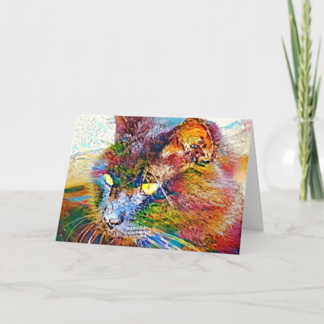 Carte Artsy Colorful Chat Note (Devant)