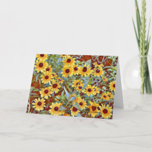 Carte Artsy Rudbeckia Flower Garden Art Note Card