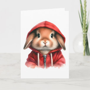 Carte Artwork d'aquarelle Rabbit Brown dans un Sweat - s