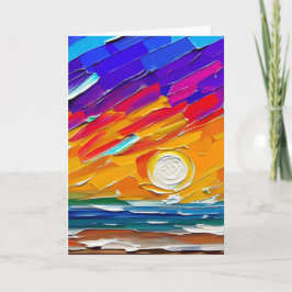 Carte Artwork moderne Abstrait Sunset Beach Blank