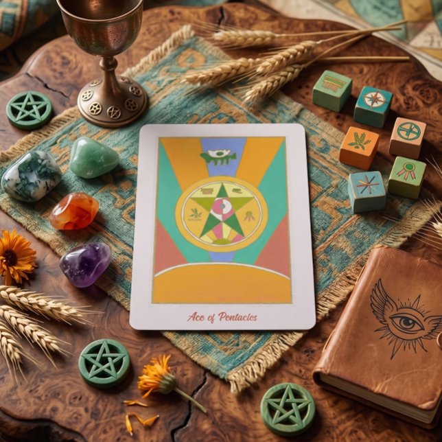 Carte As de Pentacles (AI product visualization - design is not AI)