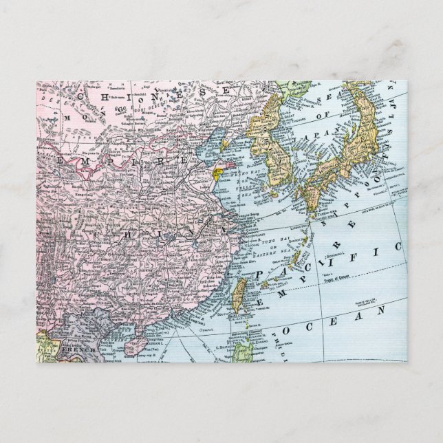 CARTE : ASIE DE L'EST, 1907 (Devant)