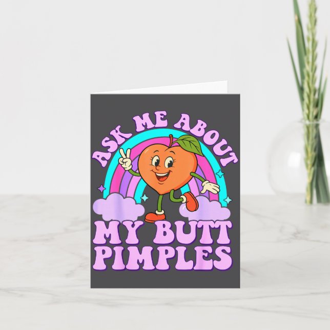 Carte Ask Me About My Butt Mples Funny Embarring Adult M (Devant)